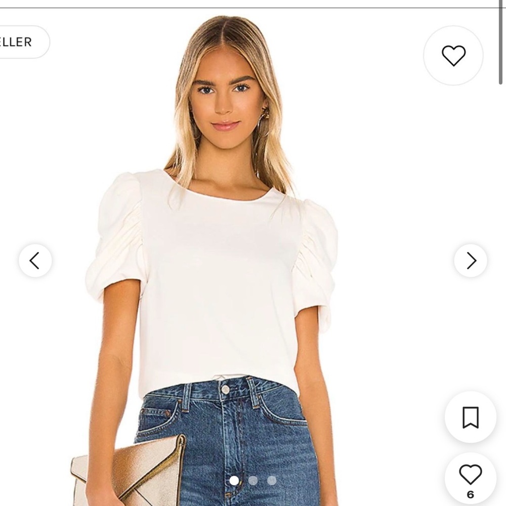 Amanda Uprichard Cream Puff Sleeve Blouse